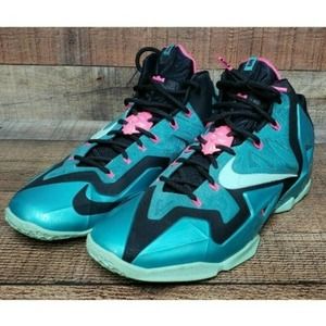 Mens 11.5 - Nike Lebron 11 XI South Beach 2014 Sneakers Shoes 616175-330